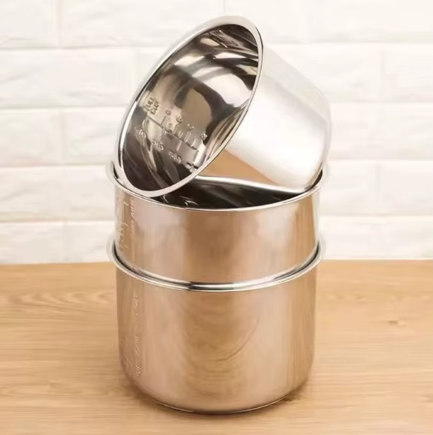 Pressure Cooker Inner Pot – 2L/3L/4L/5L/6L 304 Stainless Steel Rice Cooker Liner, Non-Stick Replacement Cookware Insert for Kitchen Accessories