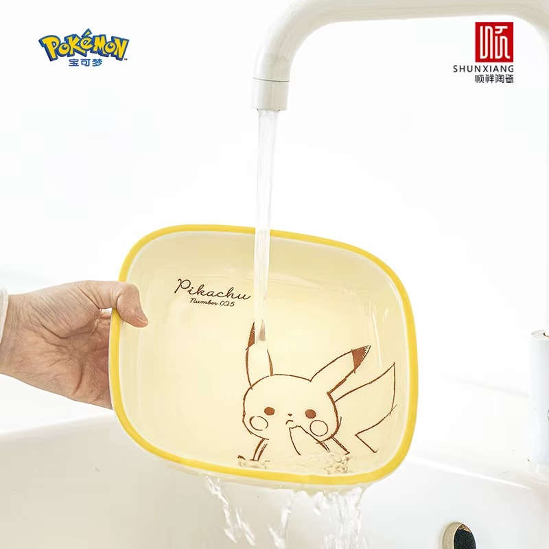 Pokémon Official Licensed Ceramic Dinnerware Set – Bone China Plates & Bowl Set, Microwave Safe Tableware for Home Dining