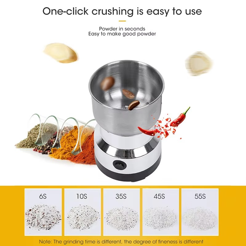 Mini Electric Grinder 300ML – Ultrafine Coffee, Spice & Grain Grinder with 2/4 Blades, Baby Food Pulverizer for Kitchen Use