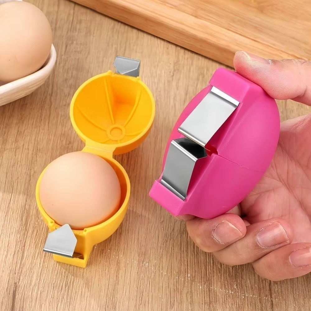 2026 New Egg Shell Opener, Stainless Steel Egg Cracker Tool, Multifunctional Egg Shell Opener for Raw & Hard-Boiled Eggs, Handheld Kitchen Gadget for Easy Peeling & Separating
