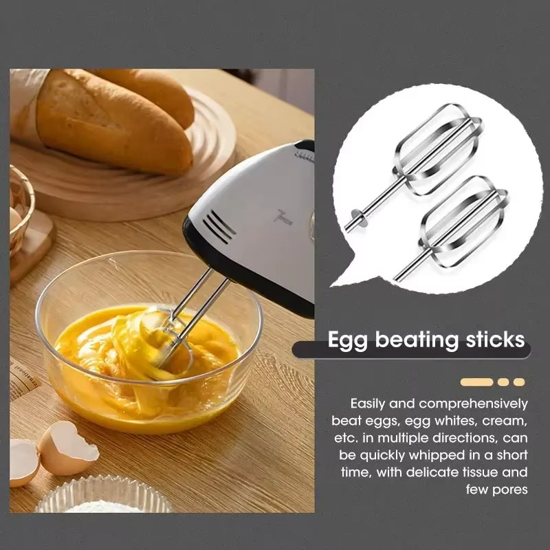 Handheld Electric Egg Beater – Multifunctional Kitchen Mixer for Egg White, Cream & Dough, Automatic Home Cooking Hand Mixer