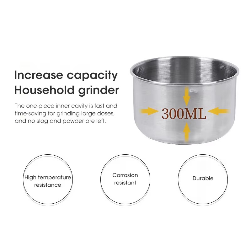 Mini Electric Grinder 300ML – Ultrafine Coffee, Spice & Grain Grinder with 2/4 Blades, Baby Food Pulverizer for Kitchen Use