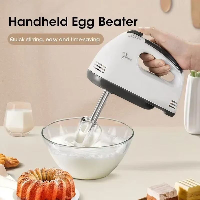 Handheld Electric Egg Beater – Multifunctional Kitchen Mixer for Egg White, Cream & Dough, Automatic Home Cooking Hand Mixer