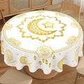 Ramadan Round Table Cover – Ramadan Kareem Islamic Decoration Tablecloth for Home, Eid Al-Fitr Party & Muslim Festive Table Decor 2026