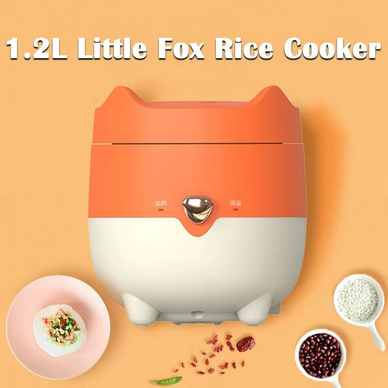 1.2L Mini Rice Cooker Cute Kitty Design – Smart One-Touch Electric Cooking Pot for Rice, Soup & Steaming, Small Household Cooker