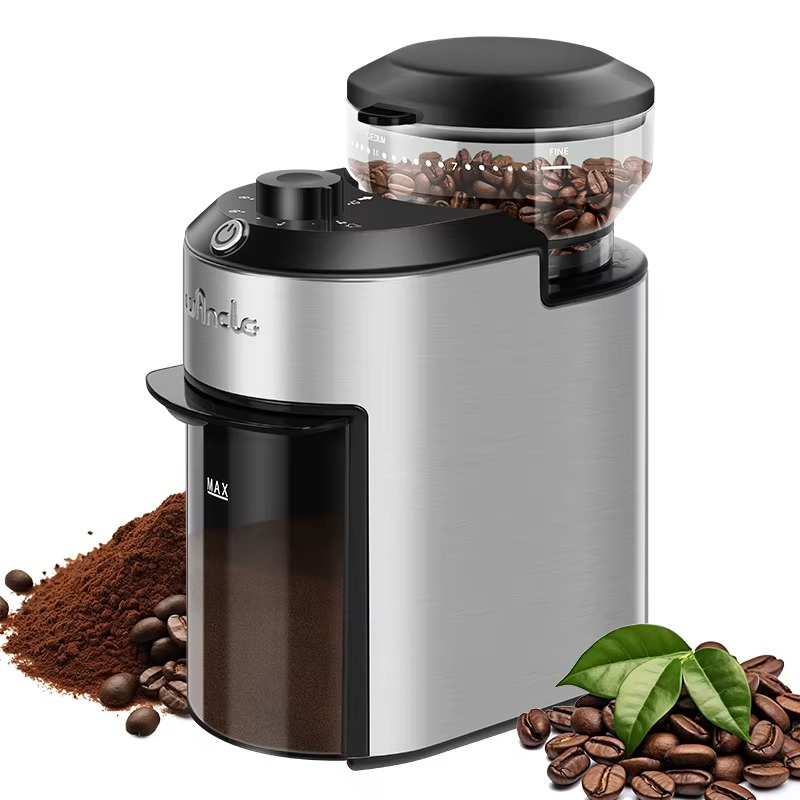 200W Automatic Burr Coffee Grinder – Electric Coffee Bean Grinder with 28 Precise Grind Settings, Stainless Steel Grinding Machine