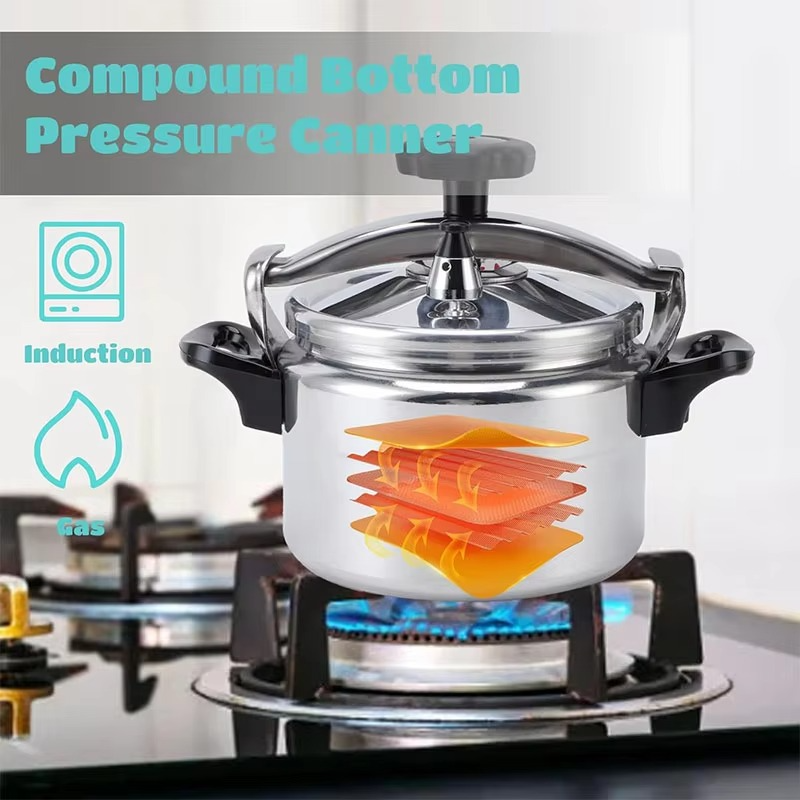 Large Capacity Aluminum Alloy Pressure Cooker – Explosion-Proof Safety Pressure Cooker for Gas Stove, Home Cooking & Fast Meal Preparation