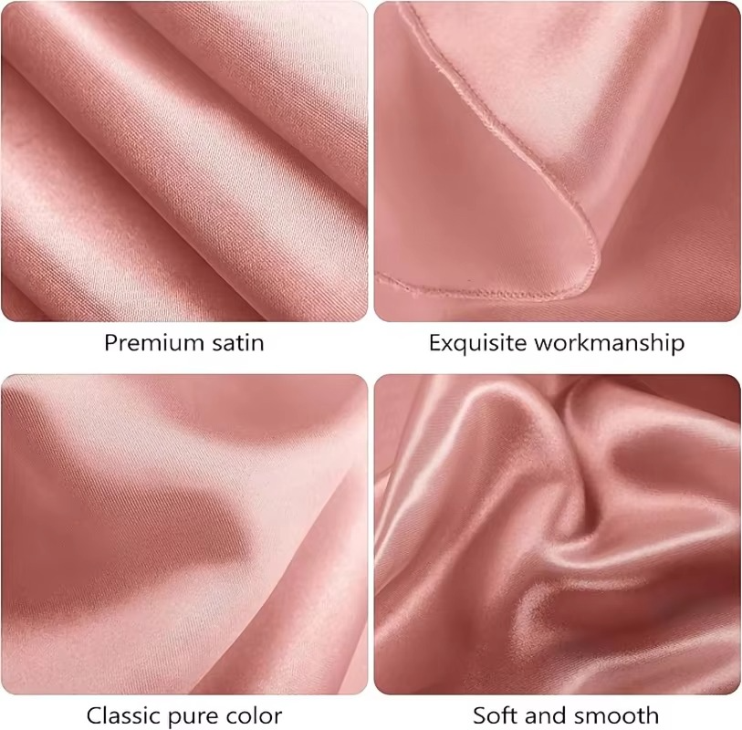 Round Satin Tablecloth – Smooth Silk-Like Fabric Table Cover for Holiday Dinner, Wedding, Banquet & Event Decoration
