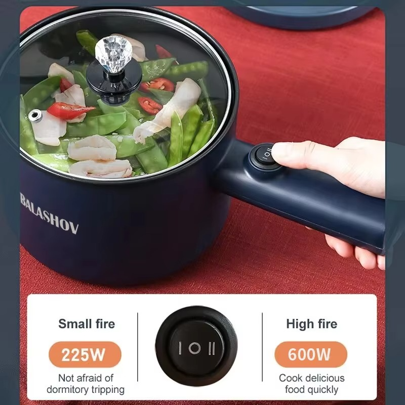 220V Multifunction Electric Cooker – Single/Double Layer Hot Pot & Mini Rice Cooker, Non-Stick Household Cooking Pot for Students & Dormitory