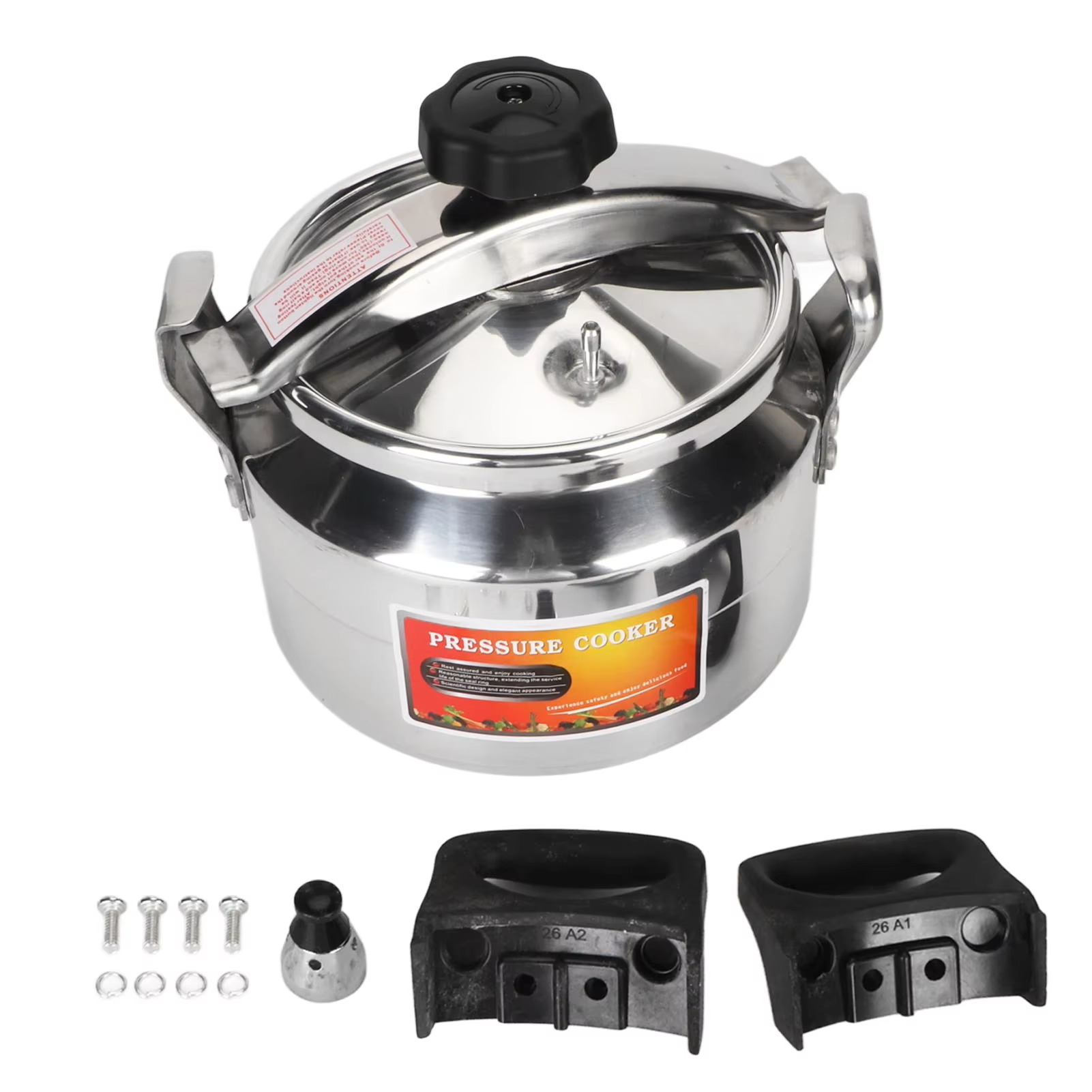 Large Capacity Aluminum Alloy Pressure Cooker – Explosion-Proof Safety Pressure Cooker for Gas Stove, Home Cooking & Fast Meal Preparation