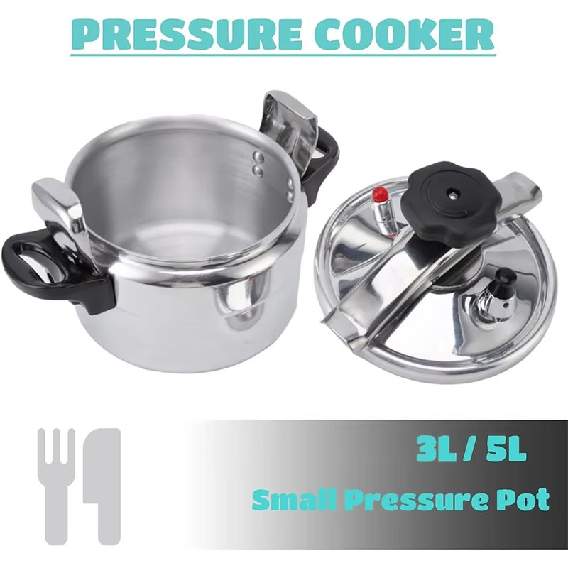 3L Pressure Cooker Aluminum Explosion Proof Pressure Canner with Safety Lock Pressure Cookers Canners Only for Gas
