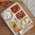 Student Meal Dinnerware Set – Anti-Fall Compartment Plate, Bowl & Cup Set, Fast Food Serving Tray for Home, School & Dorm Use
