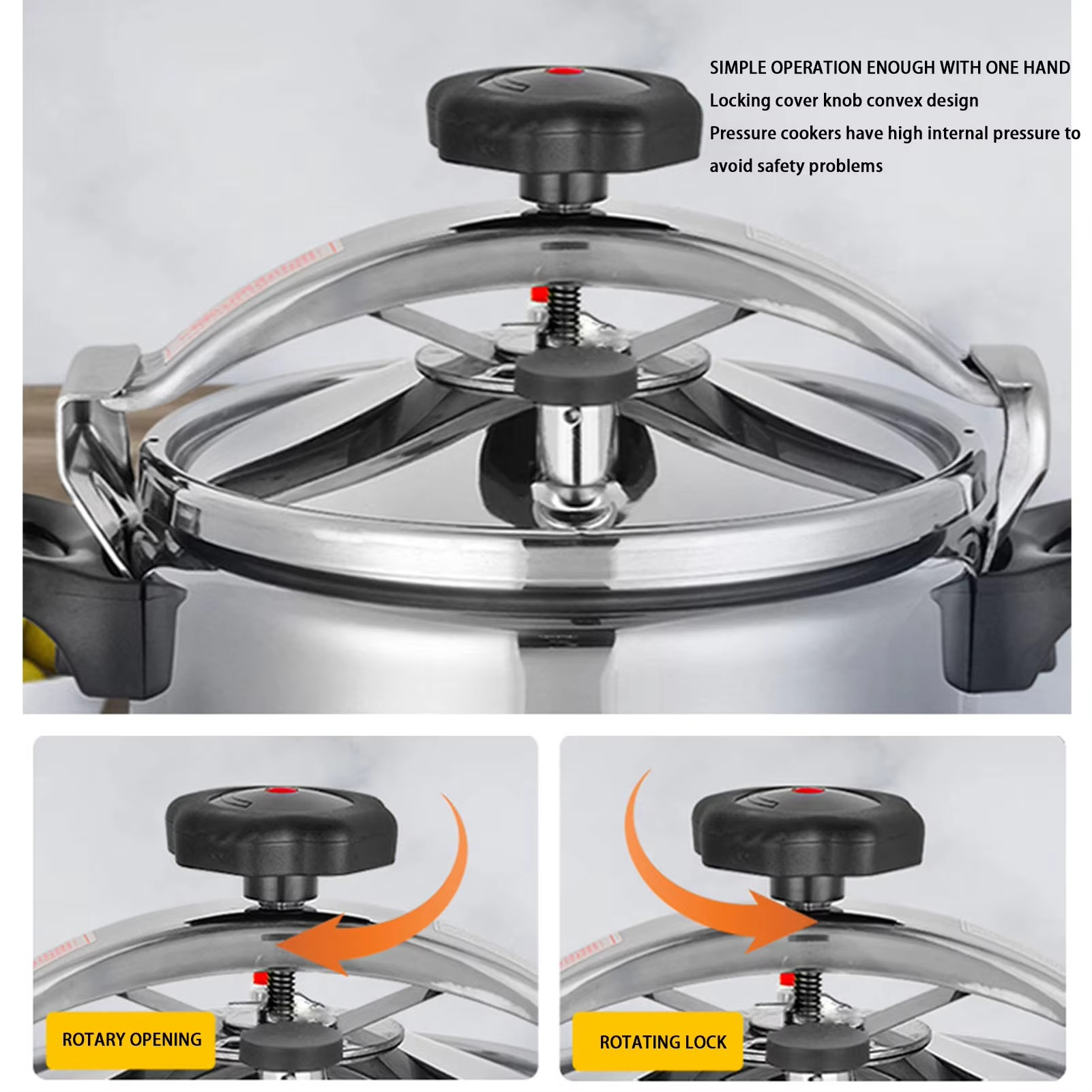 Large Capacity Aluminum Alloy Pressure Cooker – Explosion-Proof Safety Pressure Cooker for Gas Stove, Home Cooking & Fast Meal Preparation