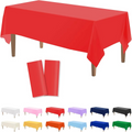 Solid Color Disposable Tablecloth – Party, Wedding, Birthday & Christmas Rectangle Table Cover, Wipe-Clean Desk Cloth Decoration