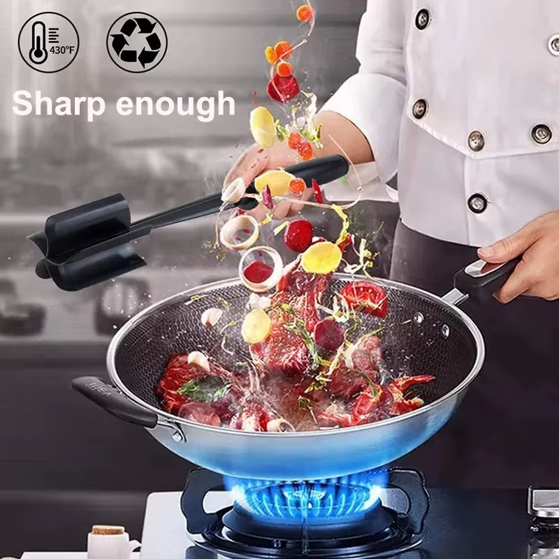 Meat Masher, Ground Beef Chopper Tool with 5 Curve Blades & Ergonomic Non-Slip Handle, Nylon Hamburger Smasher Tool Heat Resistant Non Stick(Black)