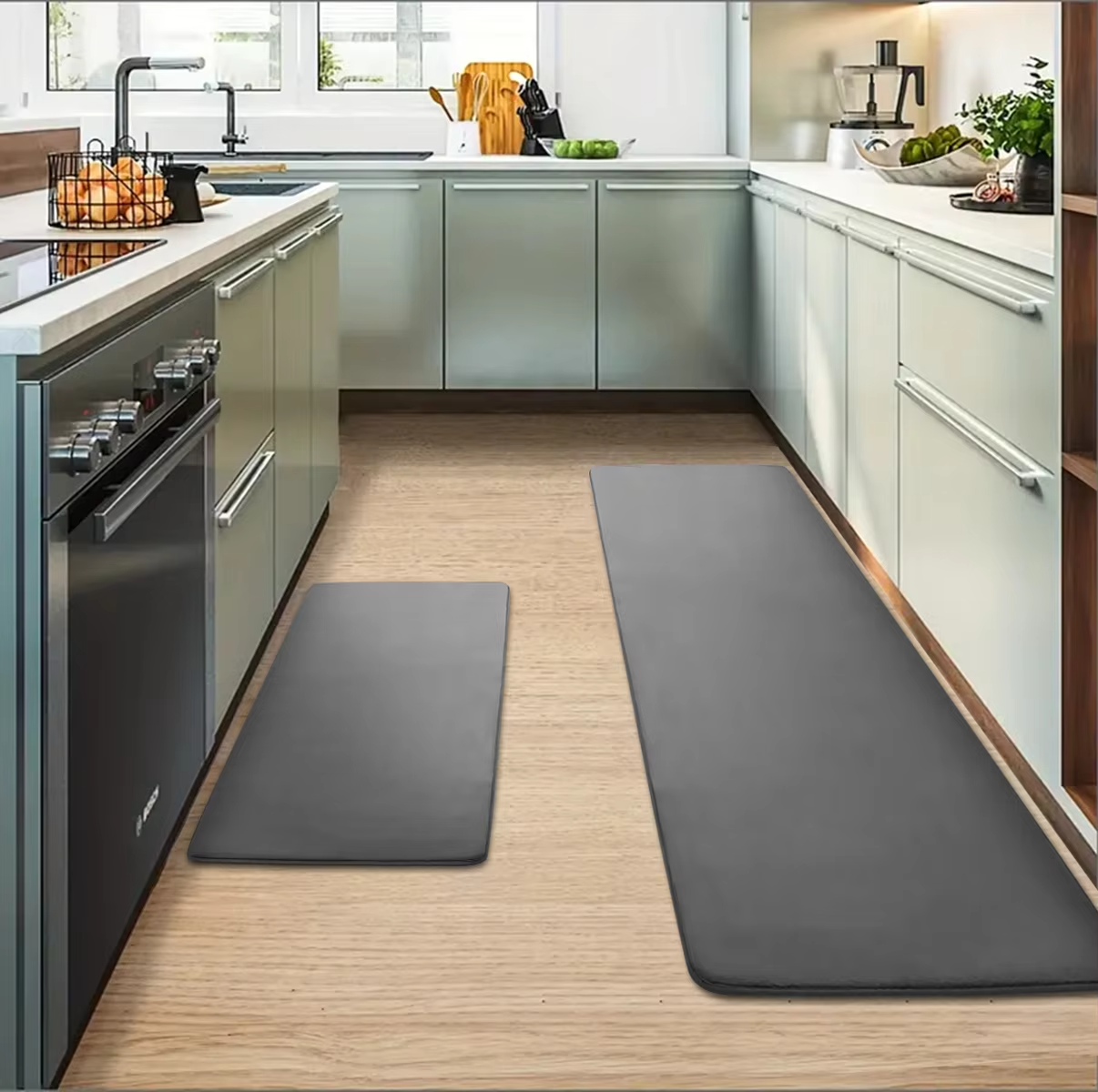 Thickened Flannel Kitchen Floor Mat – Absorbent Oil-Resistant Non-Slip Long Strip Rug – Dirt-Resistant Carpet for Kitchen, Entrance & Doorway Floor Mat