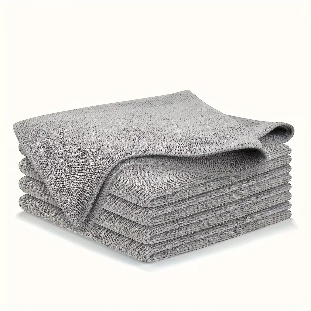 Microfiber Kitchen Towel Set (5/10/20 PCS) – Ultra-Fine Fiber Cleaning Cloths, Soft, Highly Absorbent & Stain-Removing Light Gray Dish Towels