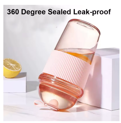 430ML Portable Flip Straw Cup – Leak-Proof Plastic Water Bottle with Straw, Heat-Resistant High-Capacity Drink Cup for Tea, Coffee, Milk & Juice