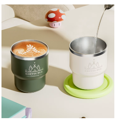 400ML Stainless Steel Thermal Cup – Double-Layer Insulated Water Bottle, Portable Office Coffee & Milk Mug with Leak-Proof Lid