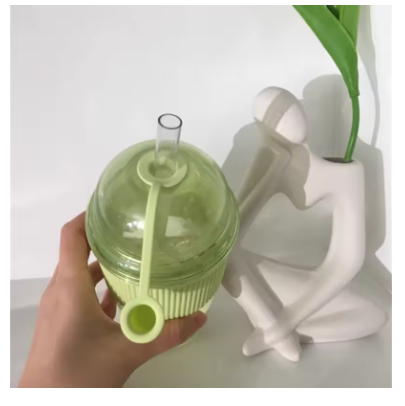 430ML Bubble Boba Tea Cup with Straw & Lid – Large Capacity Ins-Style Water Bottle for Tea, Coffee, Milk, Juice & Office Use