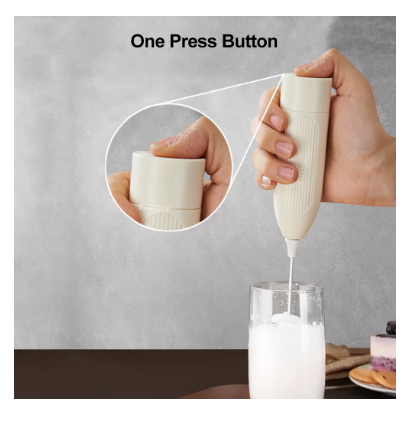 Electric Handheld Milk Frother – Automatic Milk Foam Maker & Drink Mixer, Stainless Steel Whisk for Cappuccino, Latte, Coffee, Egg & Cream