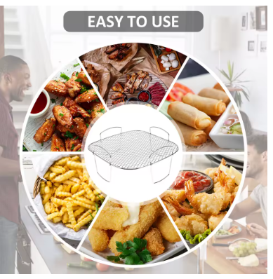 Air Fryer Rack Stainless Steel Multi-Layer Stackable Cooking Rack – BBQ Grill Rack Basket Tray Air Fryer Accessories for Toast, Meat & Vegetables