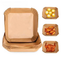 50PCS Air Fryer Disposable Parchment Paper Liners – Non-Stick Wood Pulp Baking Paper for Air Fryer, Steamer & Cheesecake Baking Accessories