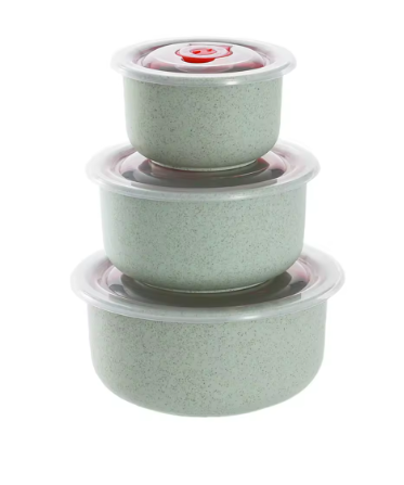 3PCS Lunch Box Set – Food Storage Containers with Lids, Microwave Safe Meal Prep Containers for Fruits, Vegetables & Snacks