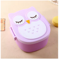 1PC Portable Cartoon Owl Lunch Box – Insulated Plastic Bento Box, Microwave Safe Fresh-Keeping Food Container for Kids & Adults
