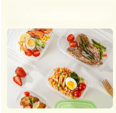 Disposable Food-Grade Square Storage Box with Lid – Microwave-Safe Fresh-Keeping Container for Frozen Vegetables, Takeout & Meal Prep