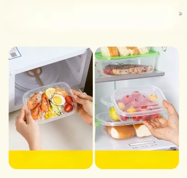 Disposable Food-Grade Square Storage Box with Lid – Microwave-Safe Fresh-Keeping Container for Frozen Vegetables, Takeout & Meal Prep