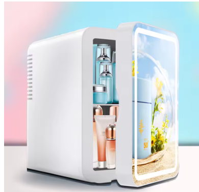 6L LED Mirror Beauty Mini Fridge – Portable Skincare & Cosmetics Refrigerator with Hot & Cold Storage for Makeup, Face Masks & Drinks