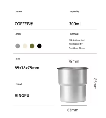 Stainless Steel Coffee Mug with Straw – Portable Outdoor Camping Beer Mug, Insulated Anti-Burn Reusable Water Bottle