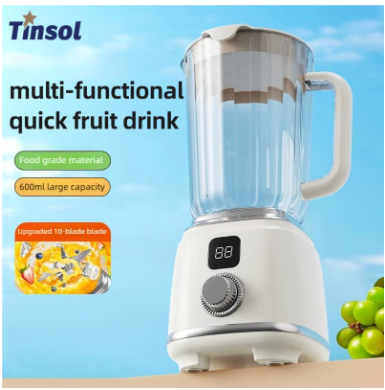 TINSOL New Home Juicer 10 Blades 3000mAh Multifunctional Blender Knob Juicer Ice Crusher High Juicing Rate Kitchen Tools