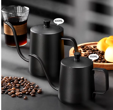 350/600ML Gooseneck Pour Over Coffee Kettle – Stainless Steel Drip Kettle with Swan Neck Thin Spout for Precise Brewing