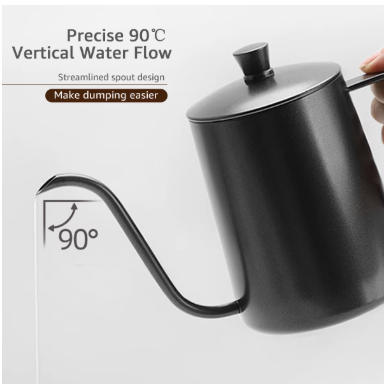 350/600ML Gooseneck Pour Over Coffee Kettle – Stainless Steel Drip Kettle with Swan Neck Thin Spout for Precise Brewing