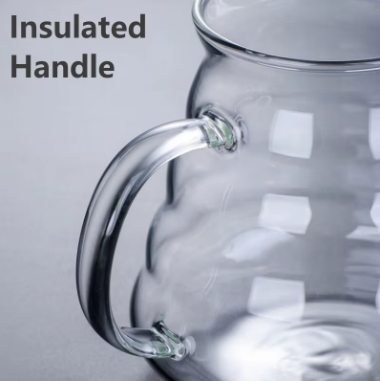 360/600/800ML Heat-Resistant Glass Coffee Pot – Clear Pour Over Kettle with Lid, Sharing Server for Coffee & Espresso Brewing