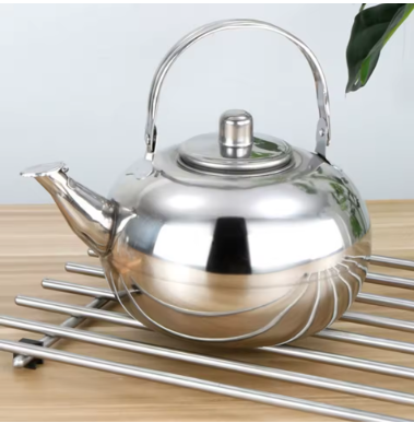 1Pcs Water Kettle 14/16/18cm Stainless Steel Kettle Heat Resistant Handle Stovetop Camping Teapot Coffee Pot For Home Office