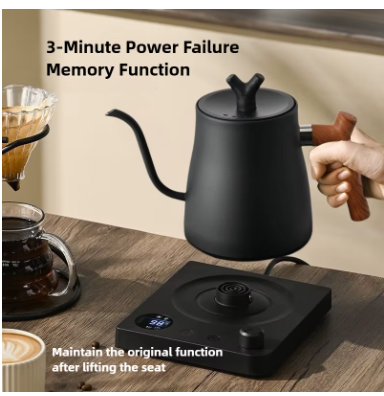 1L Smart Temperature Control Electric Gooseneck Kettle 220V/110V Stainless Steel Hand Brew Coffee Rapid Heating Kettle