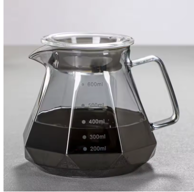 Eeseph Espresso Glass Carafe – Pour Over Coffee Sharing Pot, Diamond Glass Coffee Filter Kettle 400ML / 600ML