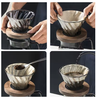 Eeseph Espresso Glass Carafe – Pour Over Coffee Sharing Pot, Diamond Glass Coffee Filter Kettle 400ML / 600ML