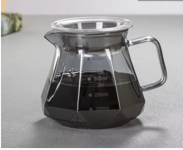Eeseph Espresso Glass Carafe – Pour Over Coffee Sharing Pot, Diamond Glass Coffee Filter Kettle 400ML / 600ML