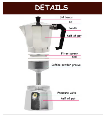 Coffee Maker Machine Aluminum Mocha Pot Mocha Coffee Pot Octagonal Aluminum Pot Span