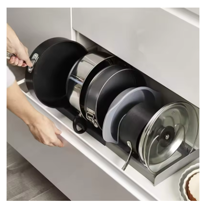 Expandable Pot and Pan Organizer Rack – Stainless Steel Adjustable Cookware Holder for Kitchen Cabinet, Pantry & Bakeware Storage