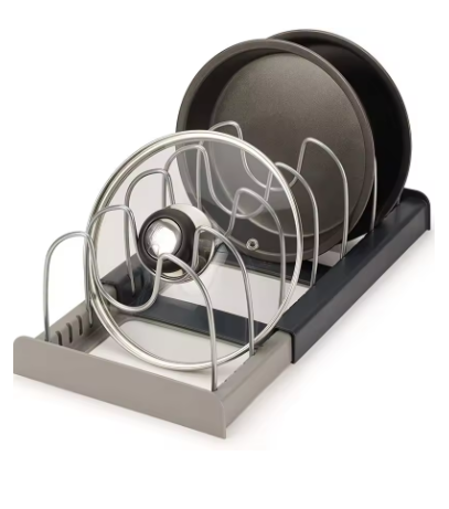 Expandable Pot and Pan Organizer Rack – Stainless Steel Adjustable Cookware Holder for Kitchen Cabinet, Pantry & Bakeware Storage