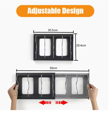 Expandable Pot and Pan Organizer Rack – Stainless Steel Adjustable Cookware Holder for Kitchen Cabinet, Pantry & Bakeware Storage