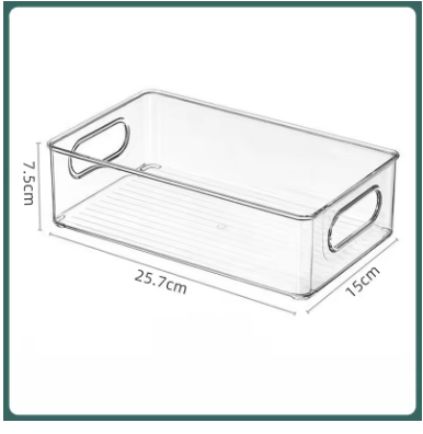 1/2/3PCS Clear Pantry Storage Bins with Handles – Stackable Refrigerator & Cabinet Organizer Containers for Kitchen Storage