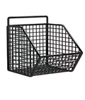 Wall-Mounted Kitchen Storage Basket – Drill-Free Iron Partition Rack for Spices, Ingredients & Kitchen Organizer Storage