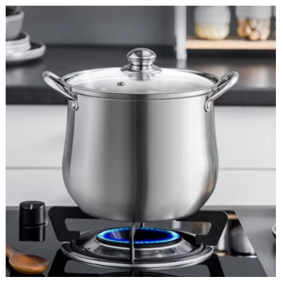 Large Stainless Steel Stock Pot – Heavy-Duty Cooking Pot for Soups, Stews & Boiling, Durable Easy-Clean Kitchen Essential