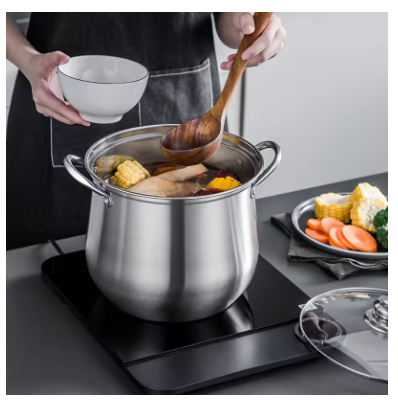 Large Stainless Steel Stock Pot – Heavy-Duty Cooking Pot for Soups, Stews & Boiling, Durable Easy-Clean Kitchen Essential